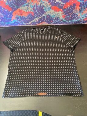 Express Black Short-Sleeve Tee with Small White Dot Print